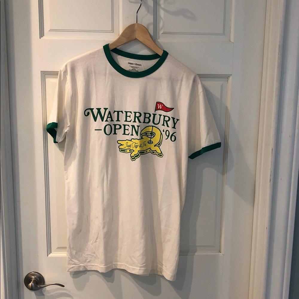 Happy Gilmore White T-Shirt with Green Trim